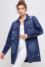 Load image into Gallery viewer, DENIM 3/4 QUARTER JACKETS DISTRESSED WASHED