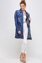 Load image into Gallery viewer, DENIM 3/4 QUARTER JACKETS DISTRESSED WASHED