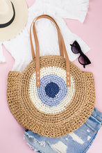 Load image into Gallery viewer, Straw Circle Tote