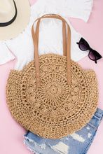 Load image into Gallery viewer, Straw Circle Tote