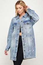 Load image into Gallery viewer, DENIM 3/4 QUARTER JACKETS DISTRESSED WASHED