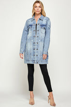 Load image into Gallery viewer, DENIM 3/4 QUARTER JACKETS DISTRESSED WASHED