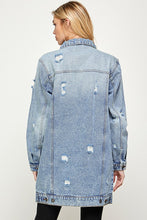 Load image into Gallery viewer, DENIM 3/4 QUARTER JACKETS DISTRESSED WASHED