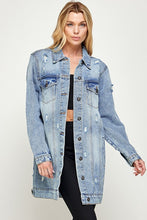Load image into Gallery viewer, DENIM 3/4 QUARTER JACKETS DISTRESSED WASHED