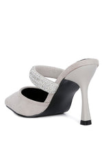 Load image into Gallery viewer, Fauci Diamante Strap Heeled Mules