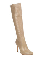 Load image into Gallery viewer, Indulgent High Heeled Croc Calf Boots