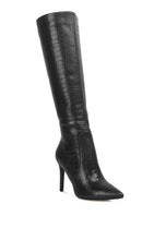 Load image into Gallery viewer, Indulgent High Heeled Croc Calf Boots