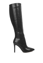 Load image into Gallery viewer, Indulgent High Heeled Croc Calf Boots