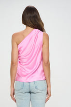 Load image into Gallery viewer, Silky Satin One Shoulder Ruched Top