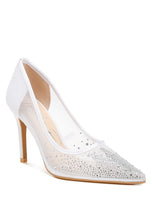 Load image into Gallery viewer, High Ball Mesh Rhinestone Stiletto Pumps
