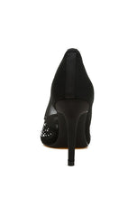 Load image into Gallery viewer, High Ball Mesh Rhinestone Stiletto Pumps