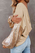 Load image into Gallery viewer, Sequin Waffle-Knit Blouse
