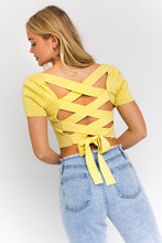 Load image into Gallery viewer, Short Sleeve Criss Cross Back Knit Top
