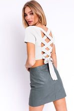 Load image into Gallery viewer, Short Sleeve Criss Cross Back Knit Top
