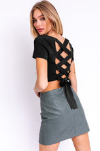 Load image into Gallery viewer, Short Sleeve Criss Cross Back Knit Top
