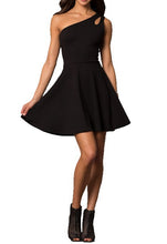 Load image into Gallery viewer, ONE SHOULDER DRESS WITH TEARDROP CUTOUT
