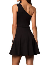 Load image into Gallery viewer, ONE SHOULDER DRESS WITH TEARDROP CUTOUT
