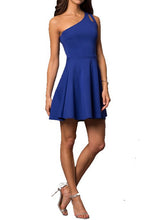 Load image into Gallery viewer, ONE SHOULDER DRESS WITH TEARDROP CUTOUT
