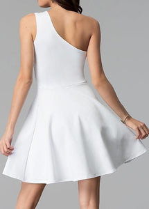 ONE SHOULDER DRESS WITH TEARDROP CUTOUT