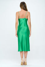 Load image into Gallery viewer, Satin Bias Slip Dress with Slit
