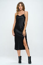 Load image into Gallery viewer, Satin Bias Slip Dress with Slit
