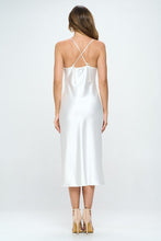 Load image into Gallery viewer, Satin Bias Slip Dress with Slit
