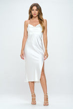 Load image into Gallery viewer, Satin Bias Slip Dress with Slit
