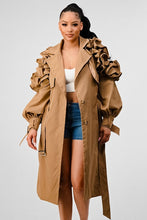 Load image into Gallery viewer, ATHINA FALL TRANSTION FLORAL SLEEVE TRENCH COAT
