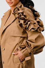 Load image into Gallery viewer, ATHINA FALL TRANSTION FLORAL SLEEVE TRENCH COAT
