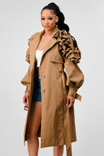 Load image into Gallery viewer, ATHINA FALL TRANSTION FLORAL SLEEVE TRENCH COAT
