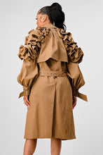 Load image into Gallery viewer, ATHINA FALL TRANSTION FLORAL SLEEVE TRENCH COAT
