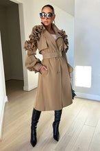 Load image into Gallery viewer, ATHINA FALL TRANSTION FLORAL SLEEVE TRENCH COAT
