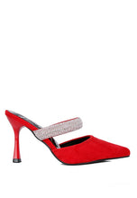 Load image into Gallery viewer, Fauci Diamante Strap Heeled Mules
