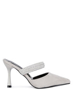 Load image into Gallery viewer, Fauci Diamante Strap Heeled Mules
