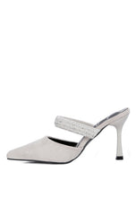 Load image into Gallery viewer, Fauci Diamante Strap Heeled Mules
