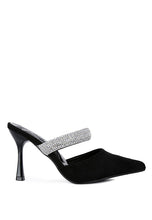 Load image into Gallery viewer, Fauci Diamante Strap Heeled Mules
