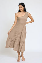 Load image into Gallery viewer, One Shoulder Ruffle Midi Dress
