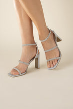 Load image into Gallery viewer, DEVIN-1 Silver Rhinestone Heels
