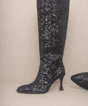 Load image into Gallery viewer, OASIS SOCIETY Jewel - Knee High Sequin Boots
