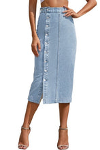 Load image into Gallery viewer, Denim midi skirt
