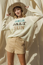 Load image into Gallery viewer, Round Neck Long Sleeve Sea Salt Sun Sweater
