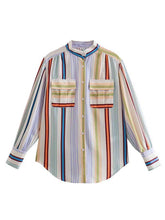 Load image into Gallery viewer, Striped Lantern Sleeve Shirt
