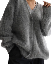 Load image into Gallery viewer, Fuzzy oversized button front cardigan
