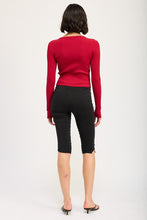 Load image into Gallery viewer, LONG SLEEVE RIBBED TOP WITH BOW DETAIL
