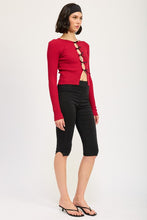 Load image into Gallery viewer, LONG SLEEVE RIBBED TOP WITH BOW DETAIL
