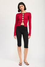 Load image into Gallery viewer, LONG SLEEVE RIBBED TOP WITH BOW DETAIL
