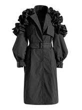 Load image into Gallery viewer, ATHINA FALL TRANSTION FLORAL SLEEVE TRENCH COAT
