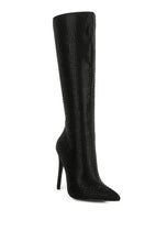 Load image into Gallery viewer, PIPETTE Diamante Set High Heeled Calf Boot
