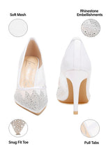 Load image into Gallery viewer, High Ball Mesh Rhinestone Stiletto Pumps
