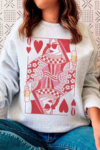 Load image into Gallery viewer, CHAMPAGNE QUEEN OF HEARTS Graphic Sweatshirt
